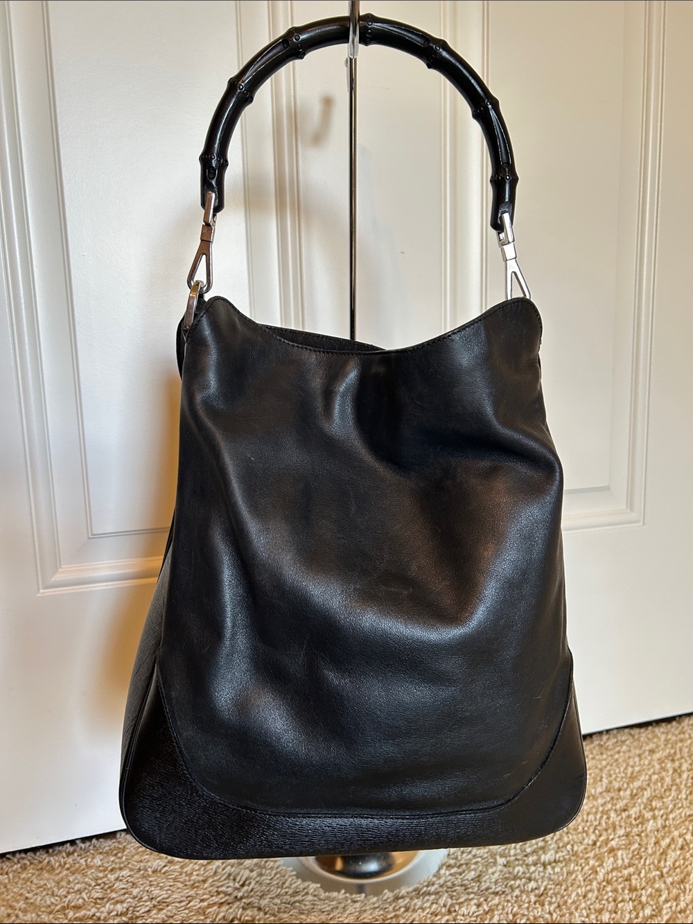 Gucci Black Leather and Bamboo Shoulder - Picture 2 of 14